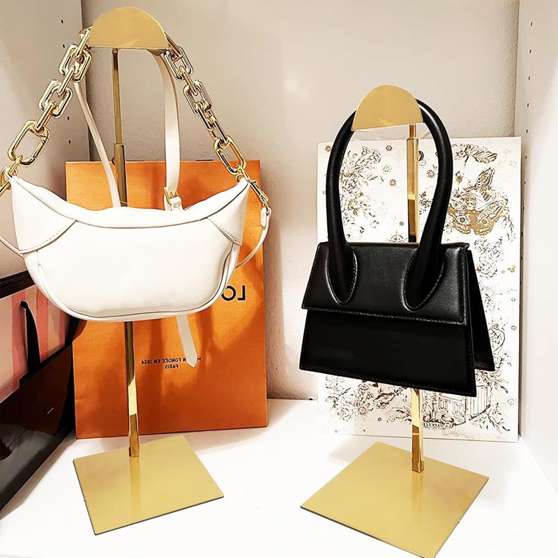 Royxen 3 Pack Purse Holder, Purse Display Stand with Adjustable Height, Bag Stands for Display, Stainless Steel Purse Rack for Bags Organizer (Gold) - Image 5